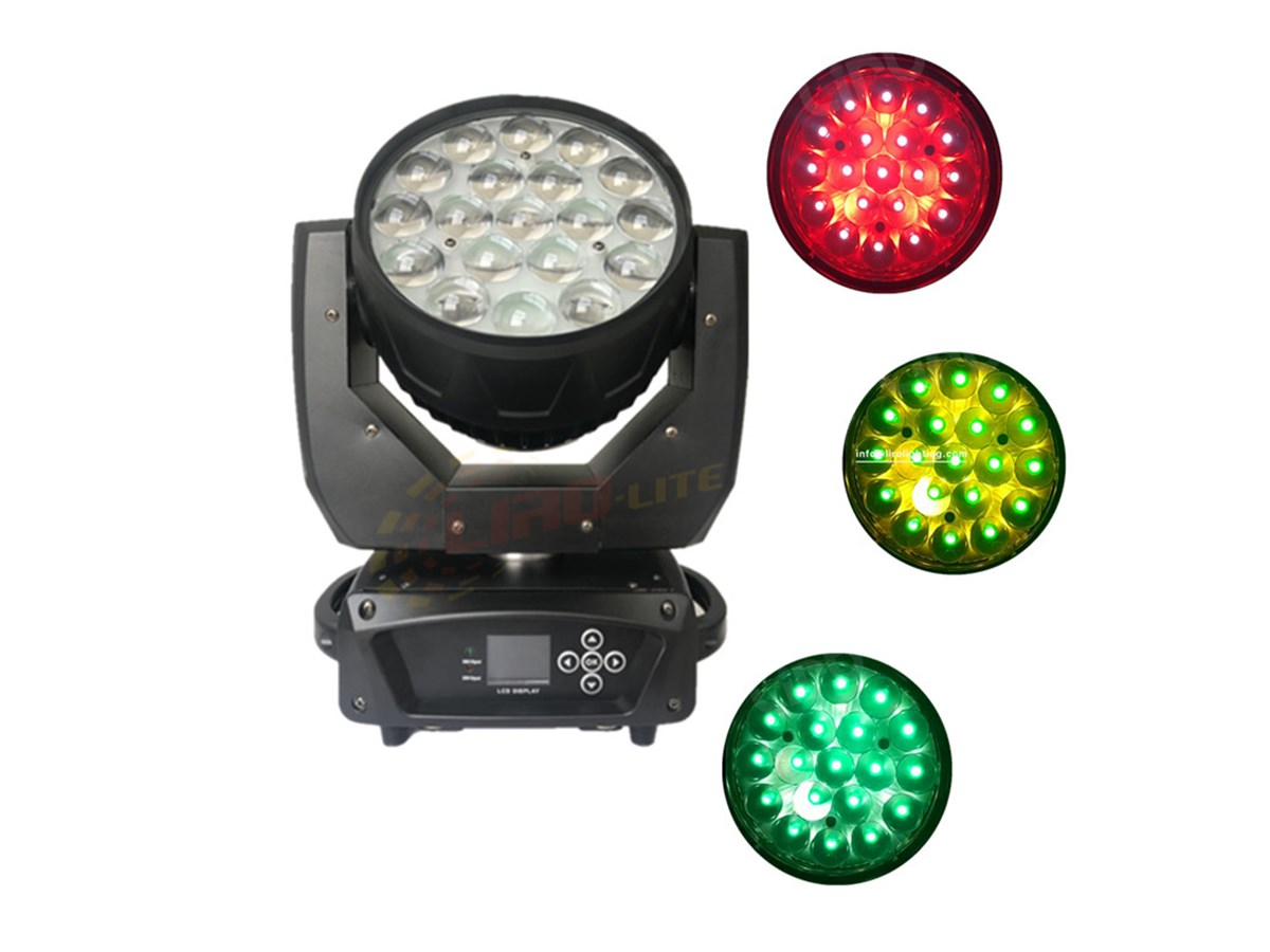 19颗15w带辅光调焦Led摇头染色灯